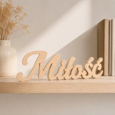 Napis z drewna MIŁOŚĆ, drewniany, do sesji foto, napis akcesoria do foto budki ślubnej, dekoracje i akcesoria boho do sesji fotograficznych z litego d
