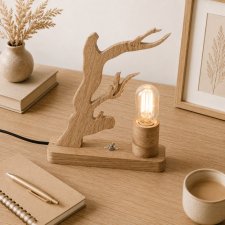Drewniana lampka nocna, lampka biurowa w stylu eko, boho, rustykalna, w kształcie drzewa, mega dekoracyjna i stylowa