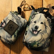 Zestaw saszetka na smaczki i woreczki # samoyed