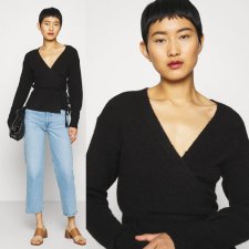 319zł KAFFE Wendy wrap cardigan sweter z wełną 38 M Hv205
