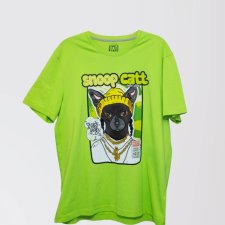 T-shirt SNOOP CAT (MĘSKA XL) zielony neon