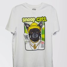T-shirt SNOOP CAT (MESKA M) biała