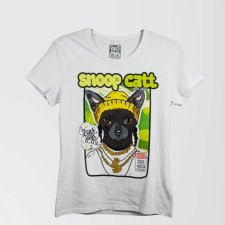 T-shirt SNOOP CAT (DAMSKA L) biała