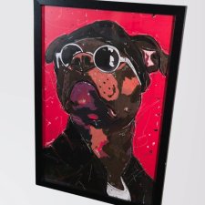 Plakat A3 - Leon Zawodowiec - pies  - w ramie