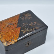 Japońska kasetka laka lata 20. XX w. | Szkatułka na biżuterię urushi antyk | Antique 1920s Japanese Lacquer Box | Taisho Showa Era Urushi Jewelry Case