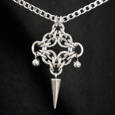 Zawieszka chainmaille z kolcem stal chirurgiczna, gothic punk vampire