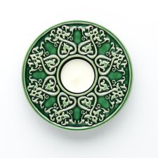 Ceramiczny lampion od serca, zieleń butelkowa, w pudełku prezentowym