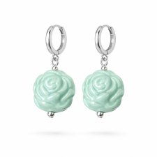 kolczyki MINT ROSES- srebro złocone