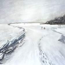 Zimowe wędkowanie 30/42cm. Original Akwarela A3