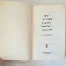 Książka "Mały słownik kultury dawnych Słowian" 1972