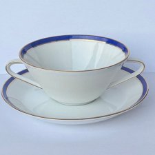 Elegancka bulionówka z porcelany Hutschenreuther lata 40 - 50 (1/4)