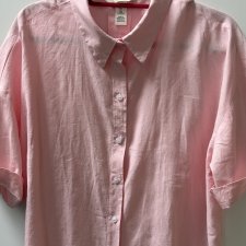 Linen Blend HM modna koszula len z bawełną twarzowy róż