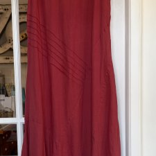 100 % len PURO Lino Maxi Dress długa lniana asymetryczna malinowa przewiewna