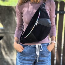 czarna patchworkowa nerka XXL