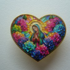 METALOWA EMALIOWANA PRZYPINKA PIN MARYJA MATKA BOSKA