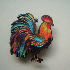 METALOWA EMALIOWANA PIN PRZYPINKA KOGUT