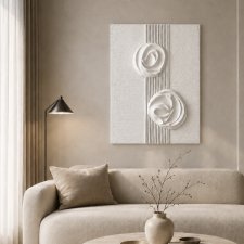 Relief "Harmonia" ,  SILVA FORM II| Biała rzeźba, struktura 3D