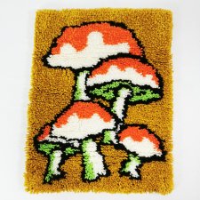 Ścienna makatka, muchomory, Wielka Brytania, lata 70.