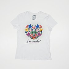 T-shirt damski - Zwierzolub - pieski kotki - wzór folkowy - XL
