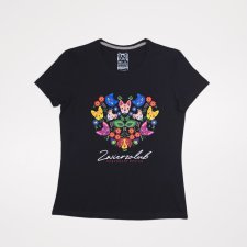 T-shirt damski - Zwierzolub - pieski kotki - wzór folkowy - XL