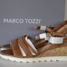 Marco Tozzi koturny sandały 37 skóra naturalna