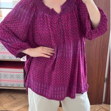 Fioletowa bluzka Faded Glory 4X (26W-28W) Plus Size wzór guziki 7XL / 54 / 26