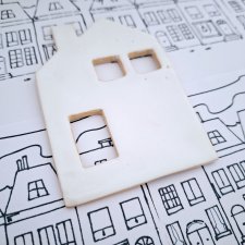 Kafelek dekoracyjny domek ceramiczny